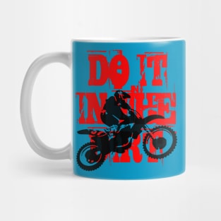 Do It In The Dirt Motorcross Silhouette Red Text Mug